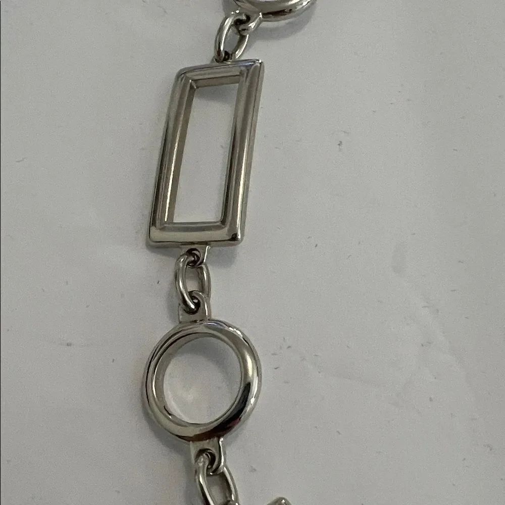 Chic Silver Rectangular Chain Belt - Picture 4 of 6